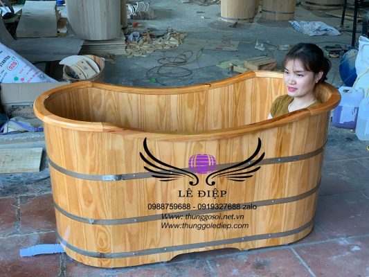 thùng tắm bằng gỗ thông