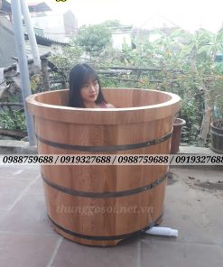 bồn tắm gỗ sồi cao cấp