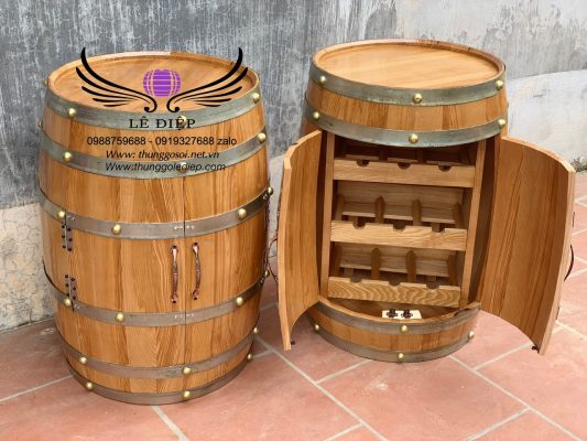 thùng rượu gỗ trang trí