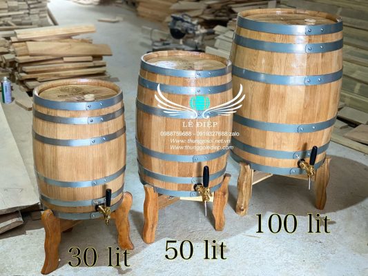  thùng rượu gỗ sồi nhập khẩu